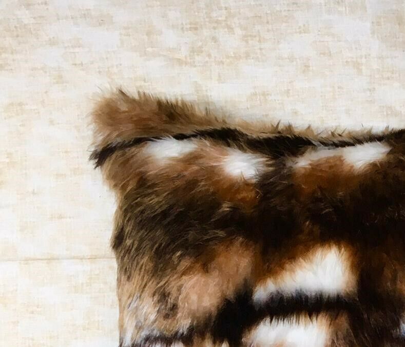 Reindeer Faux Fur Fluffy Scatter Cushion Cover Case fits 18 x 18 Cushion