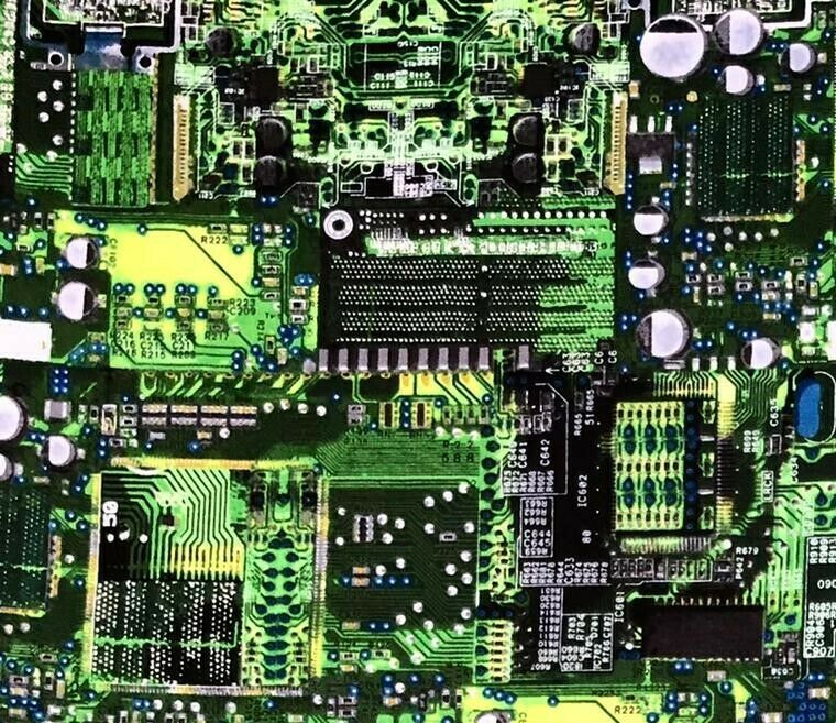 Fat Quarter Circuit Board Computer Electronic Cotton Fabric Ideal for Face Masks