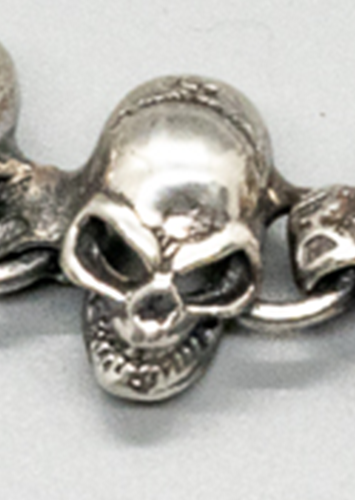 Iron Cross & Skull Bracelet 925 sterling silver handmade Chain Link Gothic Biker