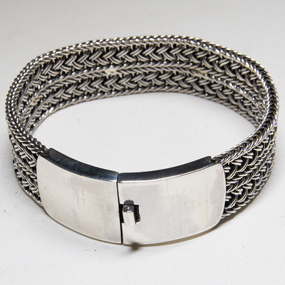 19mm Woven Bracelet - .925 sterling silver