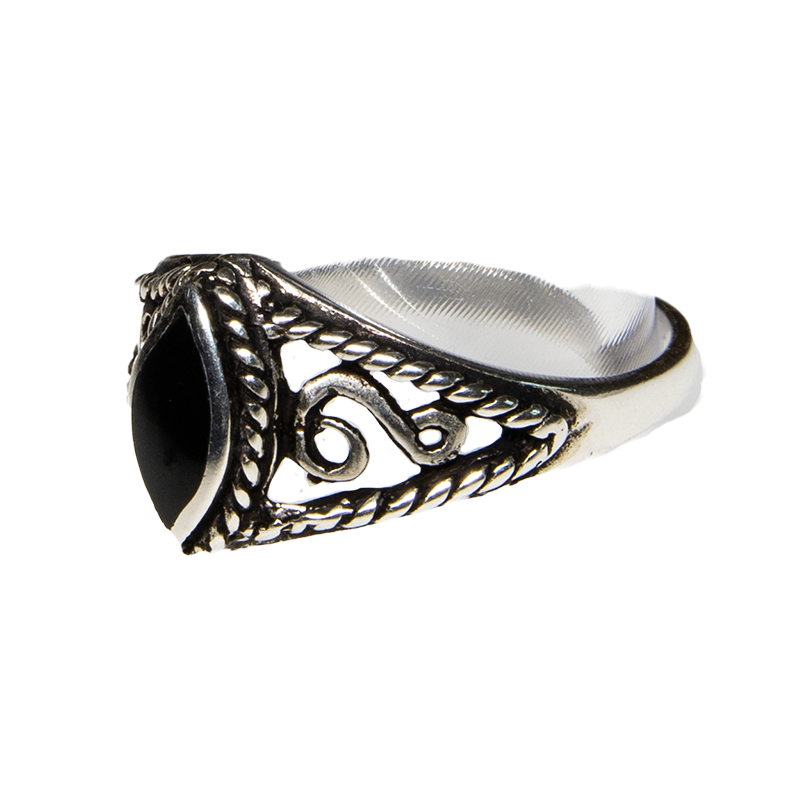 Black Onyx Ring - .925 sterling silver