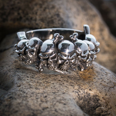 Magnificent 7 Ring .925 sterling silver Polished Metal Biker Gothicfeeanddave