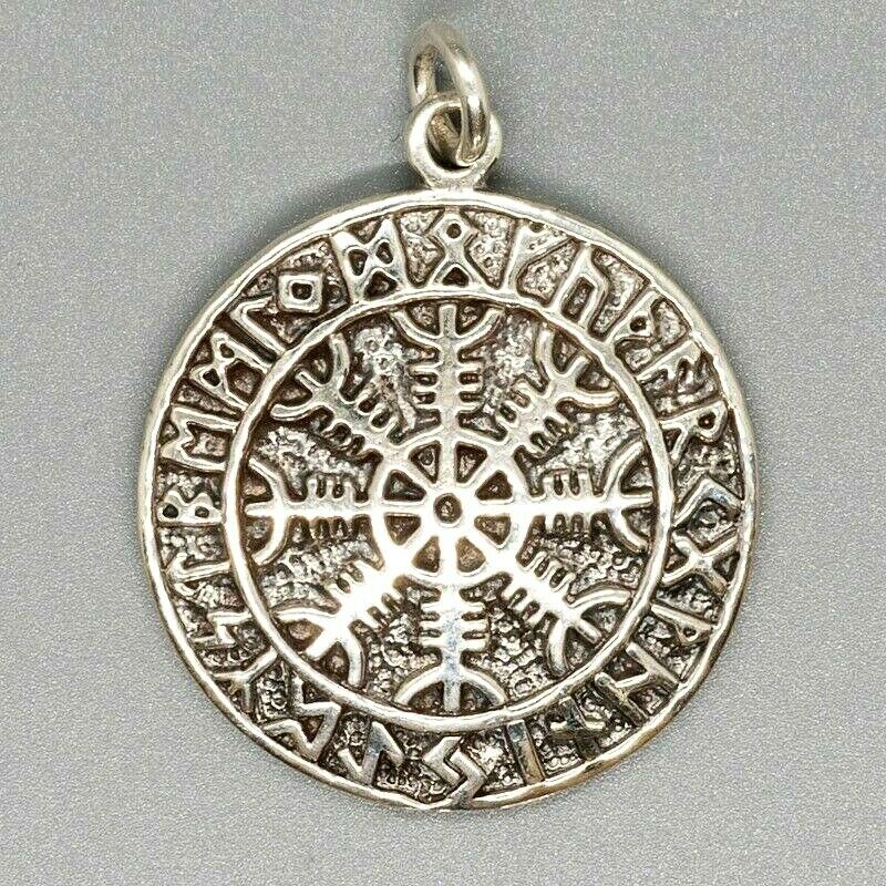 Nordic Compass Pendant 925 silver Viking Norse Thor Odin Pagan Valhalla