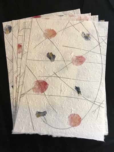 Handmade Mulberry Paper 4 sheets x A4 art/craft/decoupage/ Flower Petal
