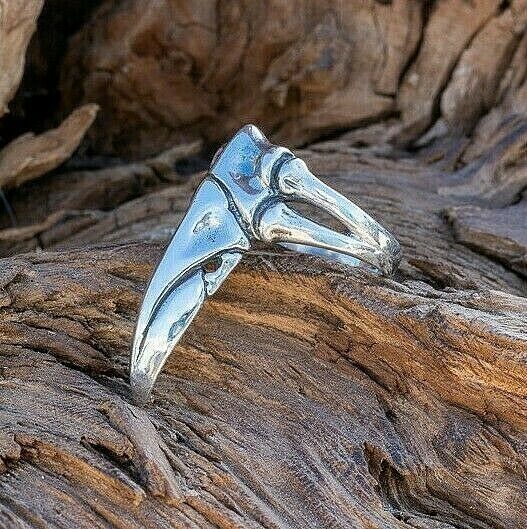 Odin's Raven Skull 925 silver Ring Crow Gothic Celtic Biker Viking Thor Wicca