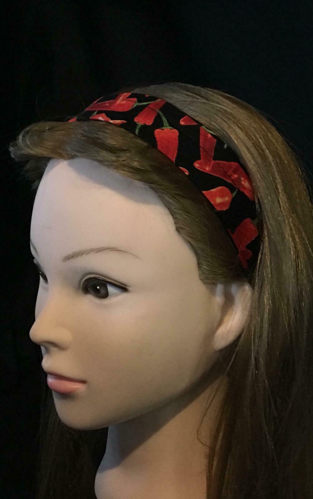 Red Hot Chili Chilli Pepper Hair Head band Bandana Biker Timeless Treasures