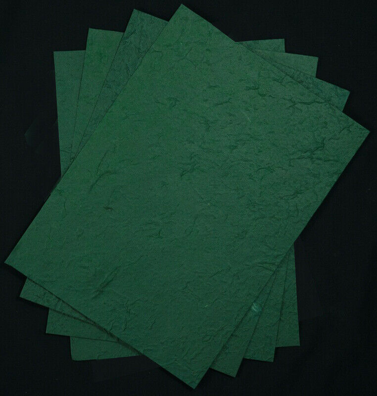 Green Thick Heavy Mulberry Paper - A4 x 4 or A5 x10 Sheets