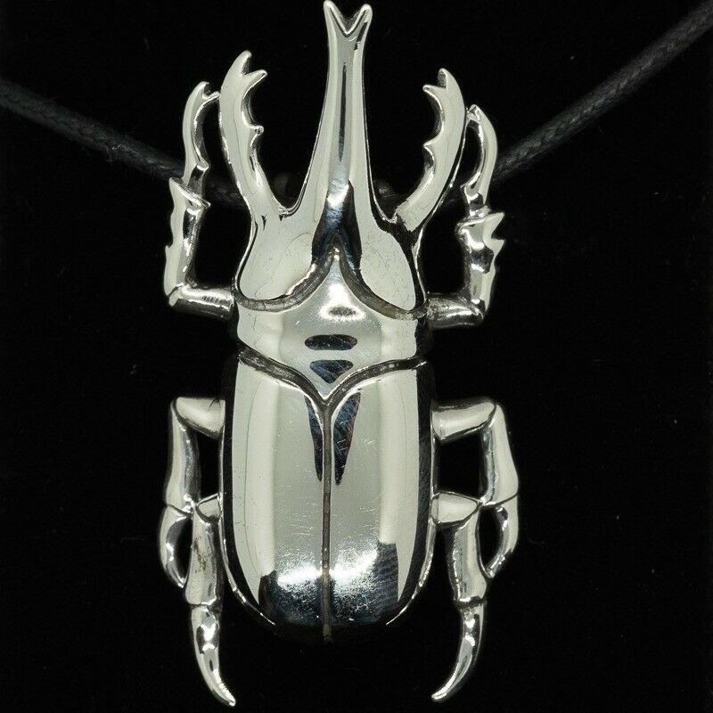 Scarab Beetle Pendant .925 Silver Egyptian Egypt Gothic Biker Stag