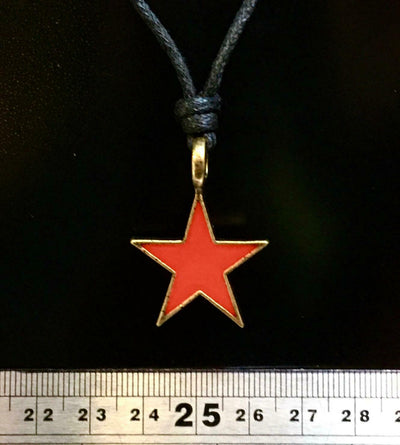 Red Star Pewter Bronze Pendant Necklace Che Guevara Gothic Biker