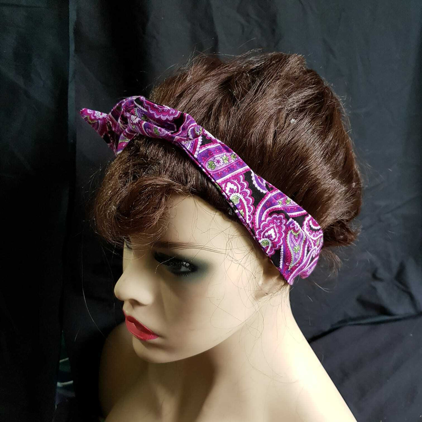 Paisley Wired Headband Bandana Hair Band Rockabilly Retro Scarf Vintage Cotton