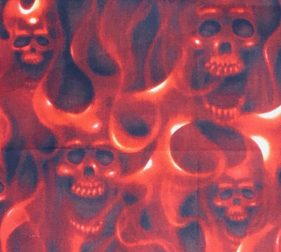 Flaming Skulls 100% Cotton Fabric by David Textiles