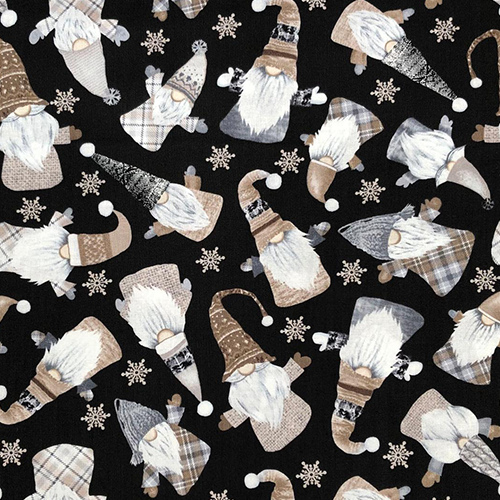 Gnome (Swedish Tomte) Fabric - Timeless Treasures - 100% Cotton Fabric
