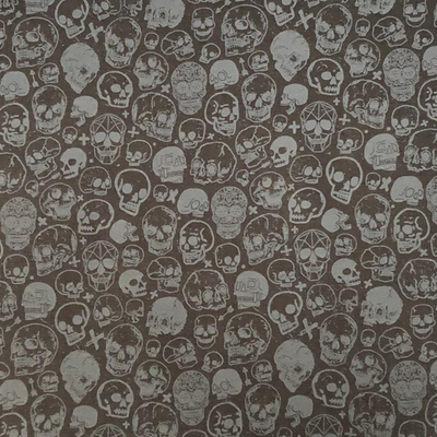 Grey Skull & Sugar Skull 100% Cotton Fabric perfect for Face Masks