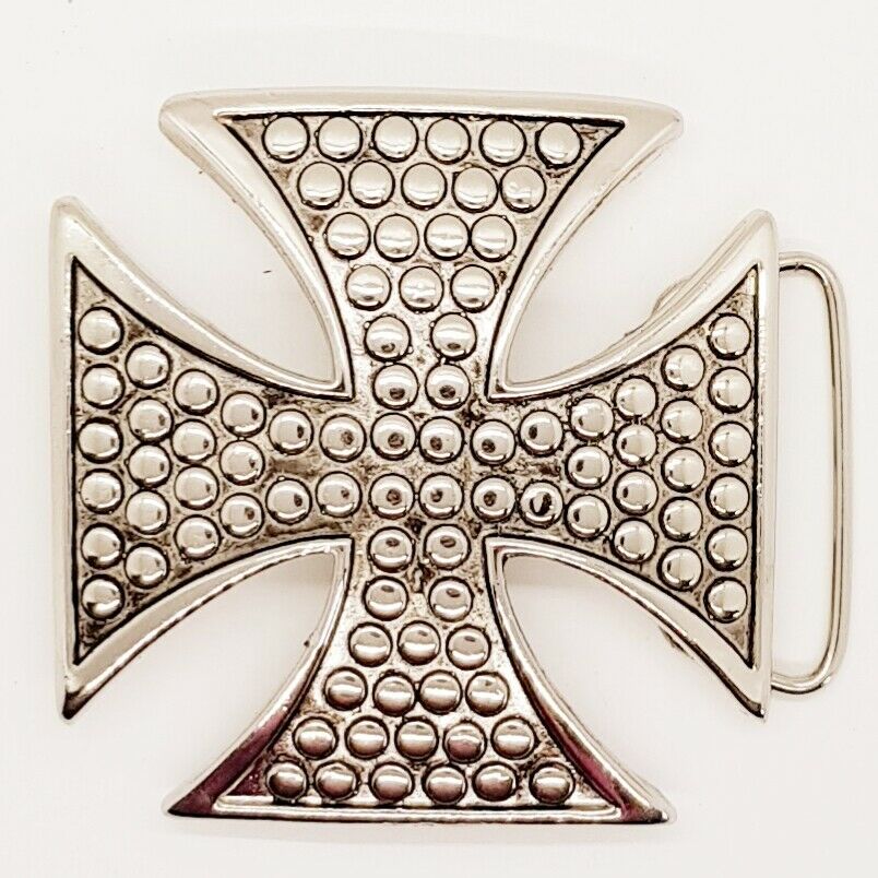 Iron Cross Belt Buckle Biker Gothic German Rock Maltese Knight