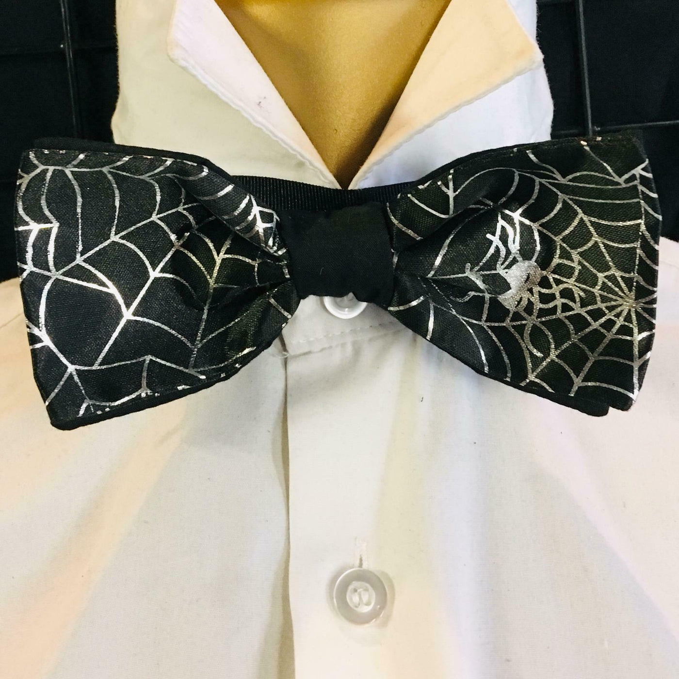 Satin Spider Spiders Web Pre-tied Bow Tie Hair Bow Prom Bowtie Dickie feeanddave