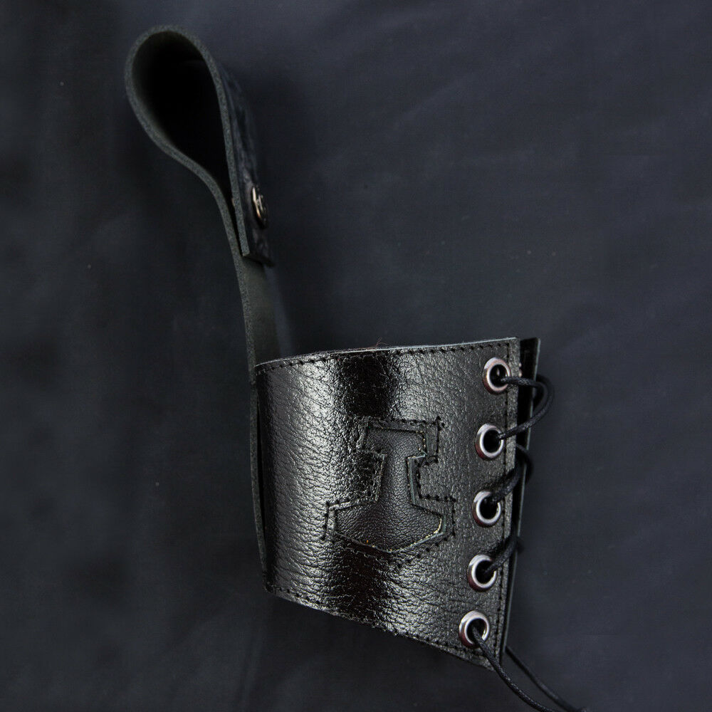 Black Thors Hammer Leather Holster for a Buffalo Drinking Horn