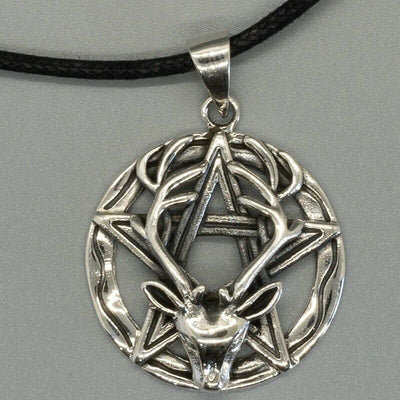 Stag Pentagram Pentacle Pendant 925 silver pagan celtic wicca wiccan buckfast
