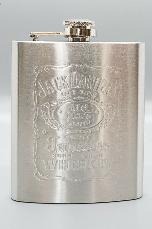 7oz Jack Daniels Hip Flask - stainless steel
