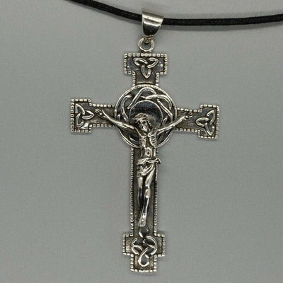 Jesus Cross Crucifix 925 silver pendant necklace religion christian god