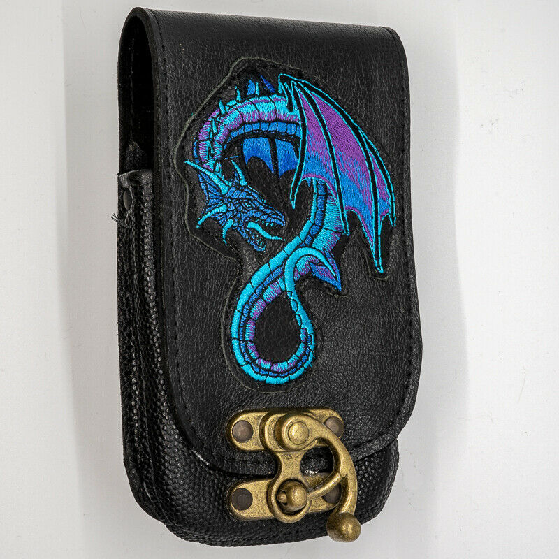Leather Dragon Universal Mobile Cell Phone Pouch Wallet Belt Loop Holster Biker