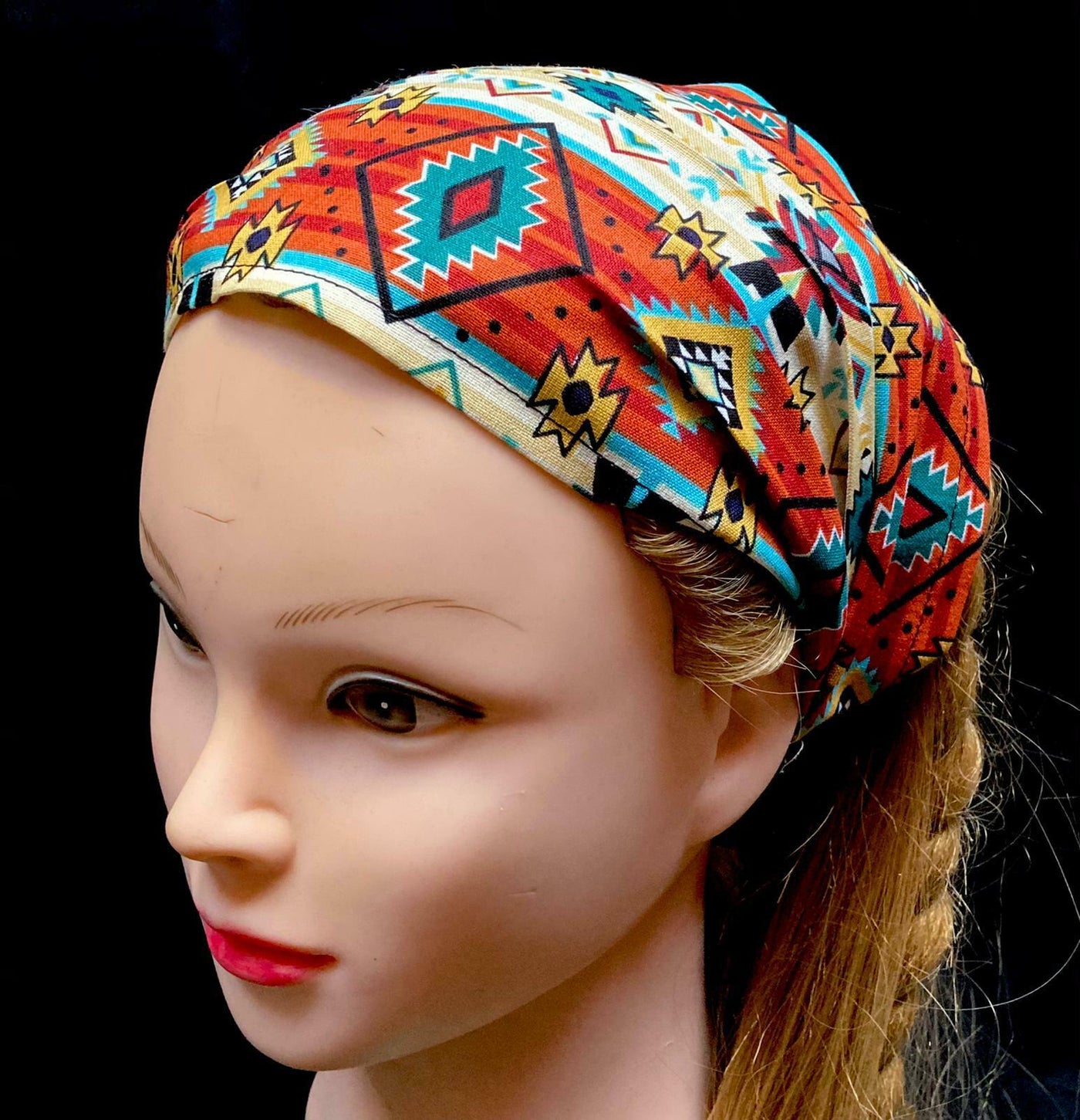Navajo Influenced Elasticated Headband - David Textiles - 100% Cotton Fabric