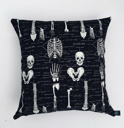 Skeleton Glow Dark Anatomy Cushion Cover Decorative Trendy Case fits 18" x 18"