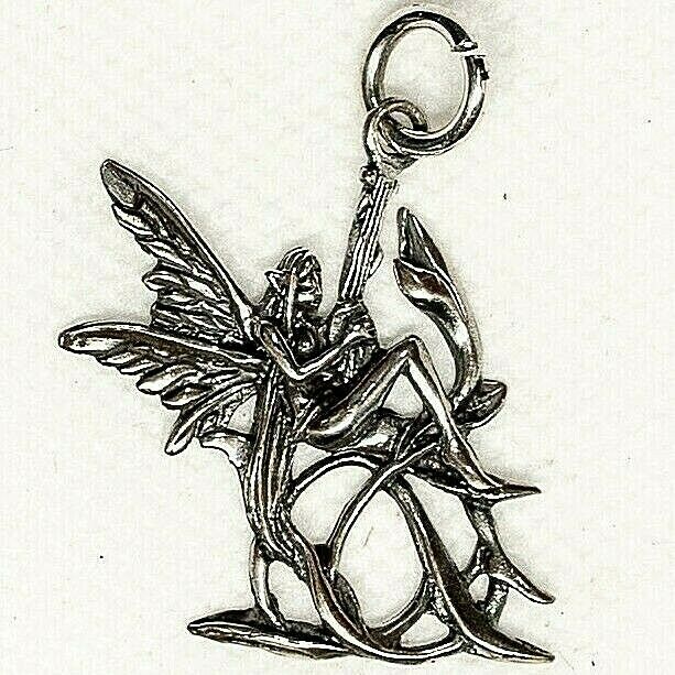 Fairy Pendant .925 sterling silver Gothic Pagan Tinkerbell Magical Charms Magic