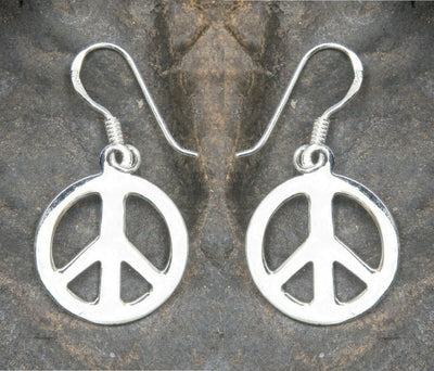 CND Peace Symbol drop earrings - .925 sterling silver