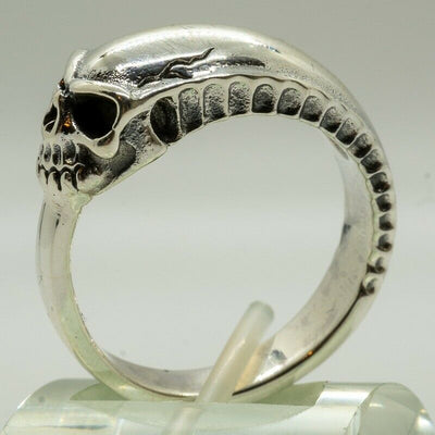 Ouroboros Snake Eating Snake Ring 925 silver Skull Biker Metal Gothic