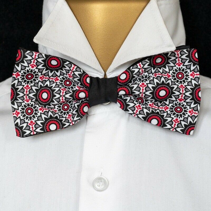 Balinese Repeating Flower Pre-Tied Bow Tie - David Textiles - 100% Cotton
