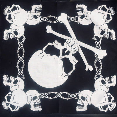 Skull & Crossbones Bandana 100% Cotton Head band Scarf Dog Neck Tie Feeanddave