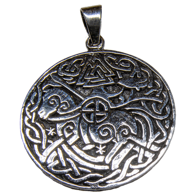 Valknut Ram Pendant 925 silver Viking Norse Nordic Thor Odin Pagan feeanddave