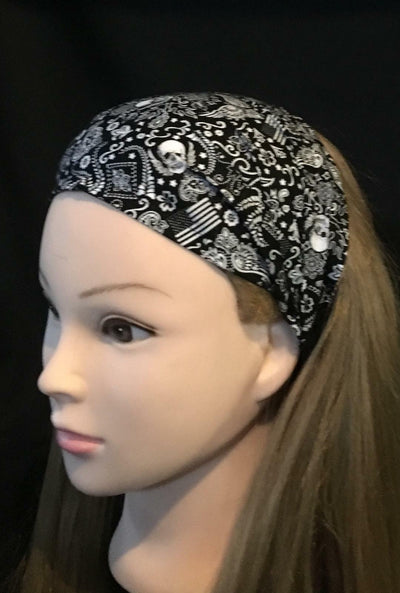 Skull Hells Angels Head Hair Band Bandana Ladies Biker American feeanddave