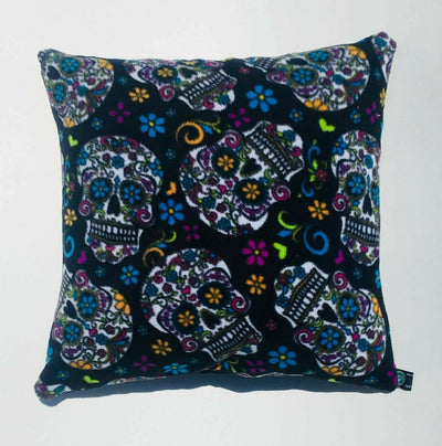 Skull Fleece Cushion Cover Sofa Decorative Trendy Soft  Case fits 18" x 18"