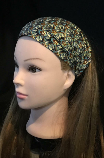 Peacock Mandala Hair Head band Bandana Biker Timeless Treasure feeanddave