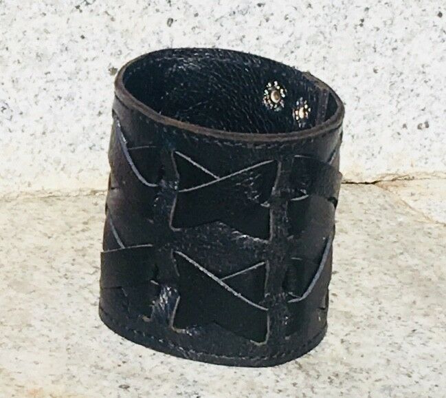 Leather Wrist Cuff wristband protector Metal Gothic Biker Celtic archery larp