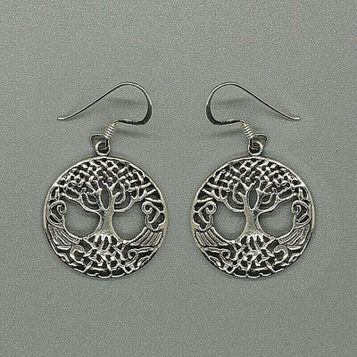 Tree of Life drop earring .925 sterling silver dropper celtic pagan wiccan boho