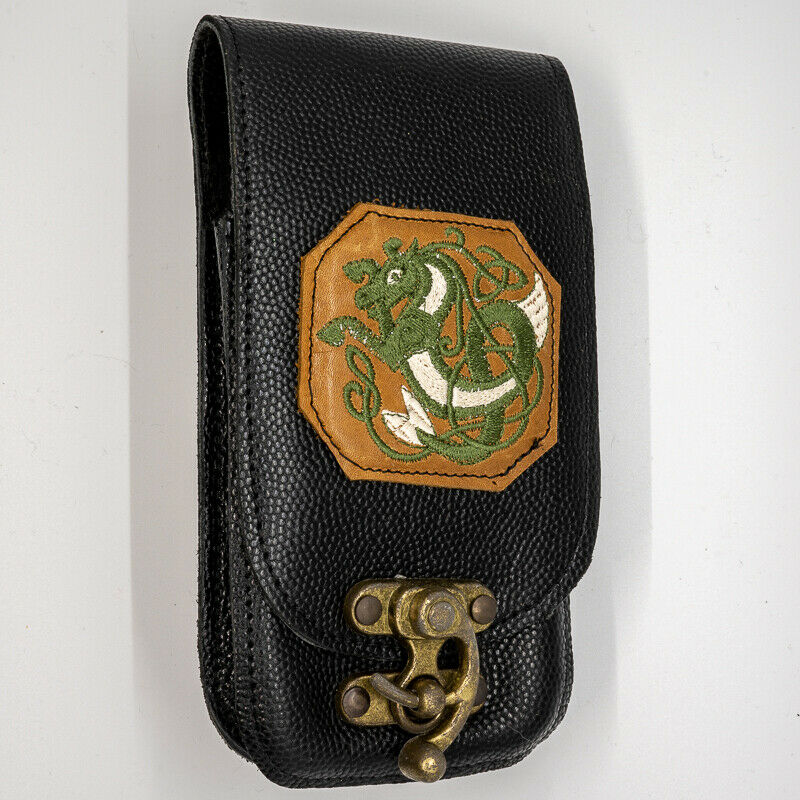 Kelpi Mobile Cell Phone Pouch Wallet Belt Leather Holster Biker Celtic Scottish