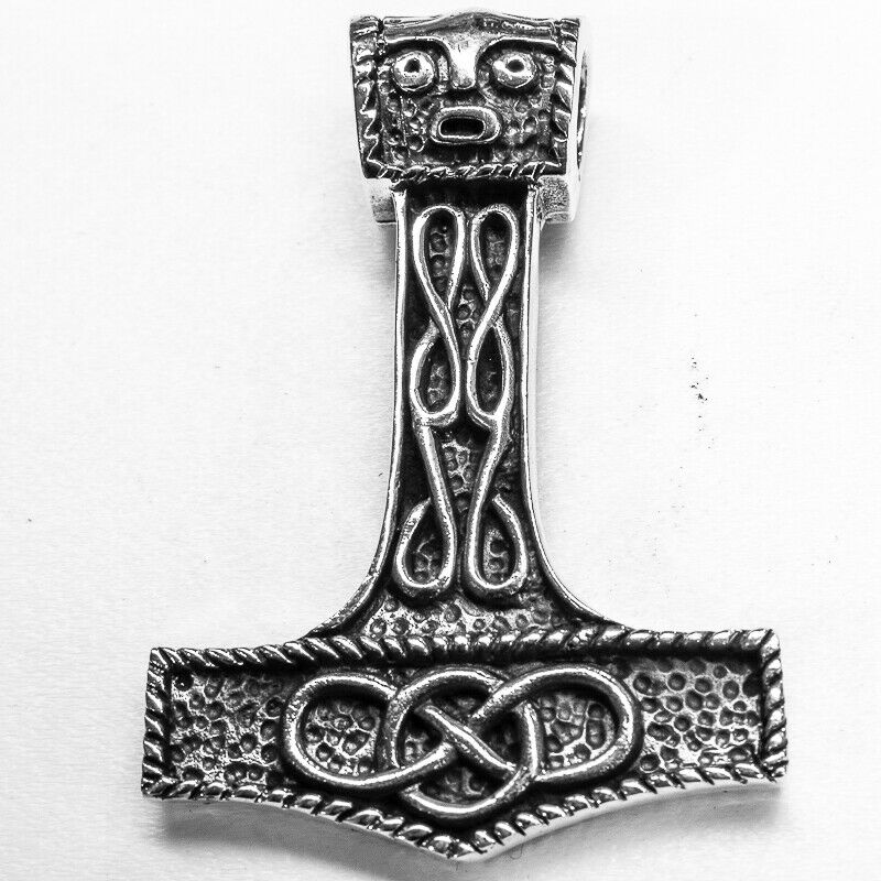Viking Axe Head Pendant 925 silver Nordic Celtic Knotwork Pagan feeanddave