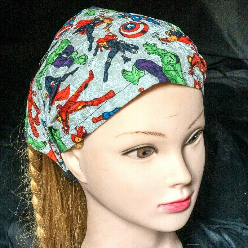 Marvel Comic Superhero Handmade Elasticated Hair Head band Bandana Chemo Wear DC