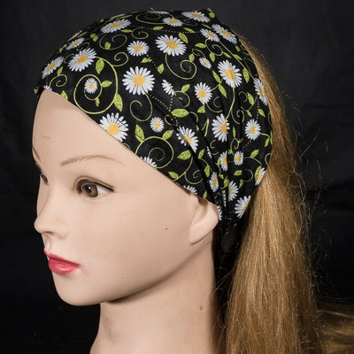 Daisy vines Elasticated Headband - Timeless Treasures - 100% Cotton