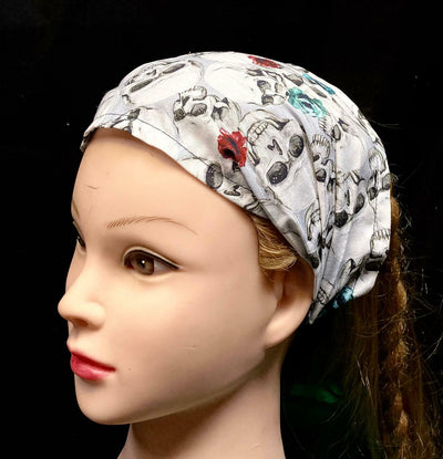 Skulls & Roses Elasticated Head band