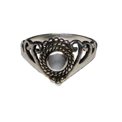 Mother of Pearl Natural Gemstone Ring 925 Size L - R Gothic Pagan feeanddave