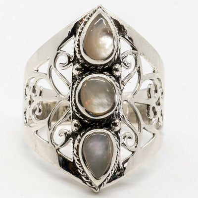 Mother of Pearl  Ring 925 silver