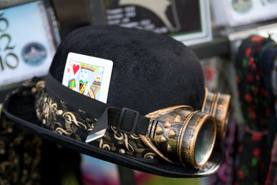 Steampunk Unisex Bowler Hat Goggles Dieselpunk Gothic Retro Cosplay musical