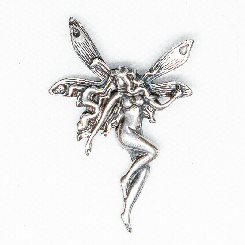 Fairy Pendant .925 sterling silver Gothic Pagan Tinkerbell Magical feeanddave
