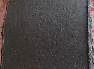 Black - Thick Heavy Textured Mulberry Paper - 82cm x 54cm Large Sheet