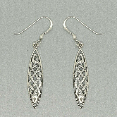 Celtic Knotwork Eliptical Earrings - .925 sterling silver