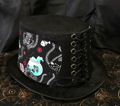 Steampunk Top Hat Corset Day of the Dead Cats Biker Gothic Rock feeanddave
