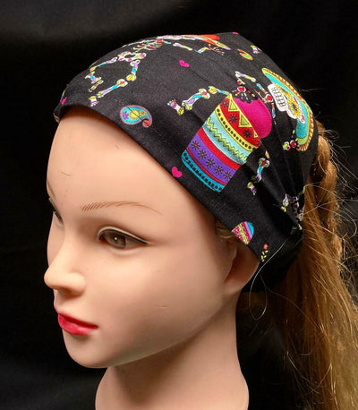 Day of the dead band Elasticated Head band Bandana Chemo Wear Timeless Muertos